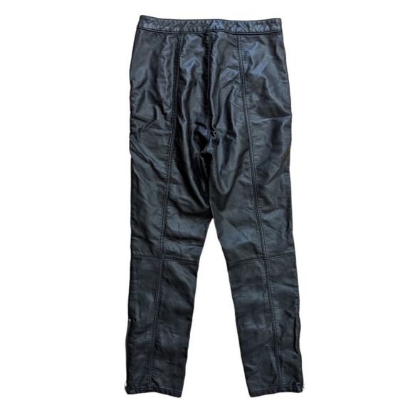 Free People Black Faux Leather Pants Ankle Zip Size 8 - Picture 3 of 8